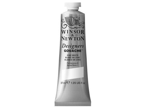 Gouache paint in tube - Winsor & Newton - Zinc White, 37 ml