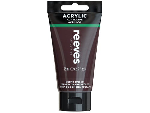 Farba akrylowa - Reeves - Burnt Umber, 75 ml