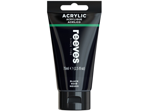 Acrylic paint - Reeves - Black, 75 ml