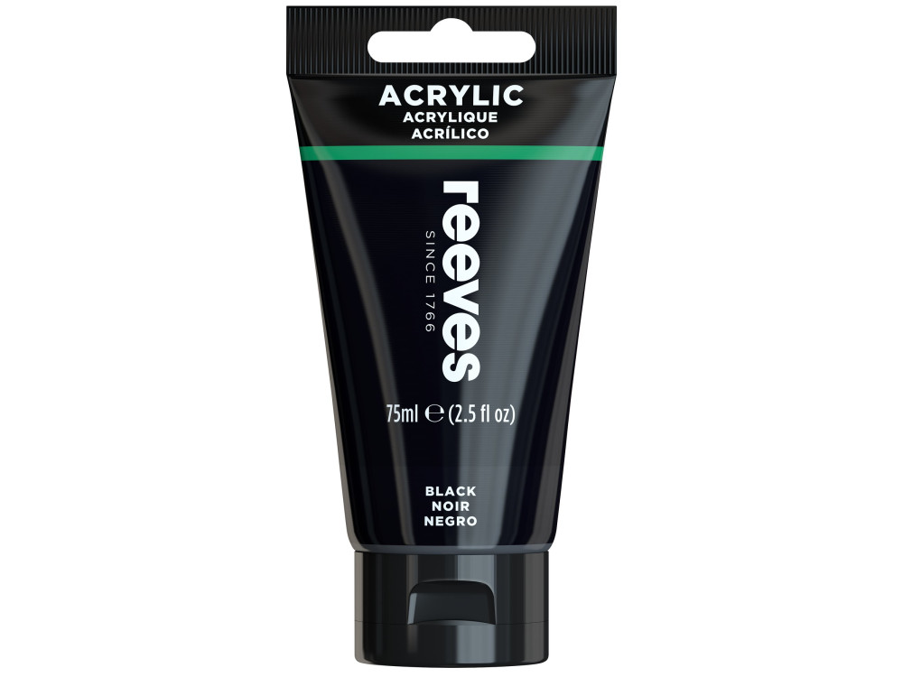 Acrylic paint - Reeves - Black, 75 ml