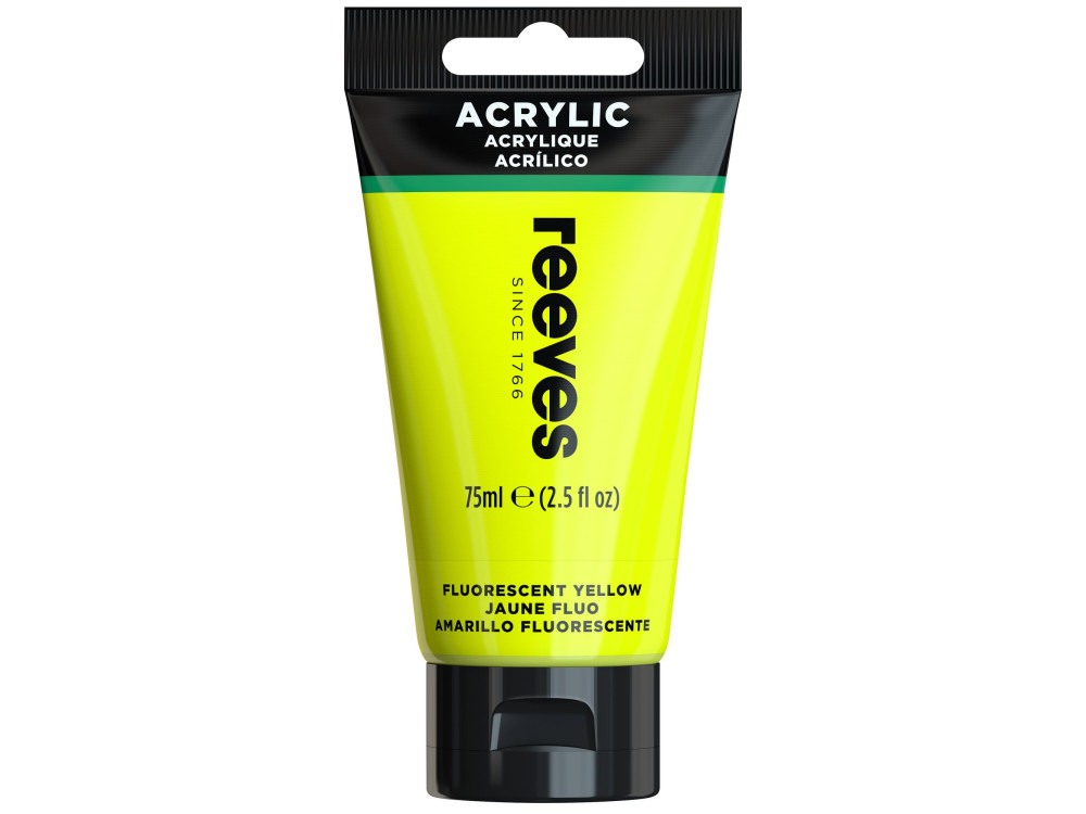 Acrylic paint - Reeves - Fluorescent Yellow, 75 ml