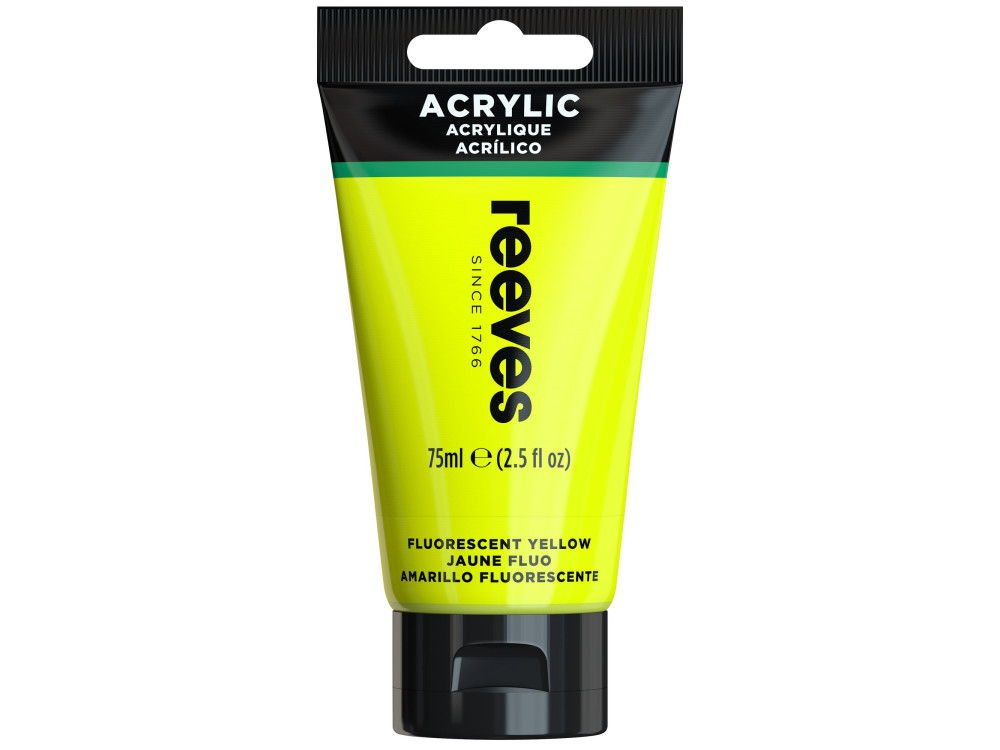 Farba akrylowa - Reeves - Fluorescent Yellow, 75 ml