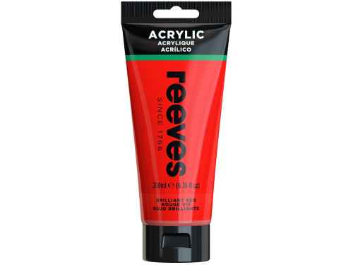 Farba akrylowa - Reeves - Brilliant Red, 200 ml