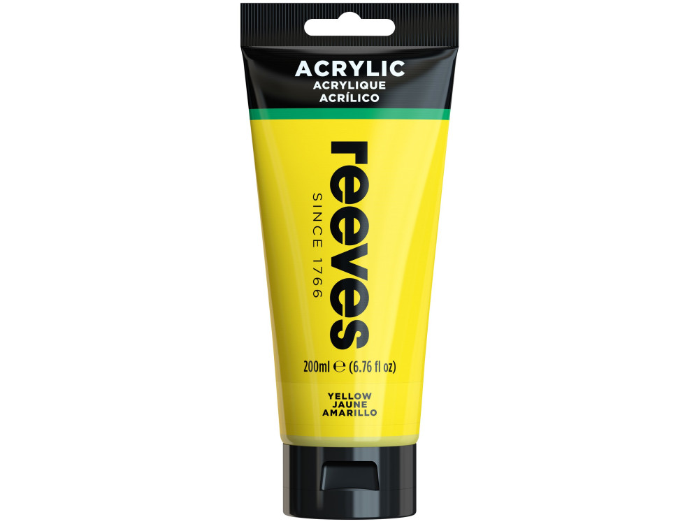 Farba akrylowa - Reeves - Medium Yellow, 200 ml
