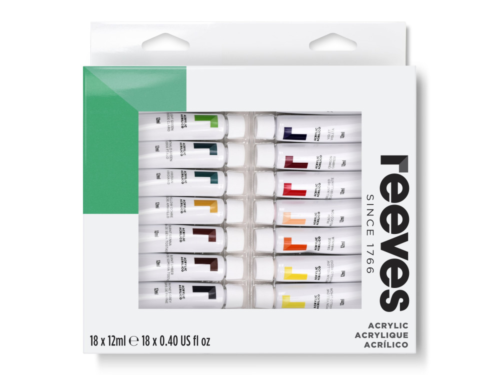 Set of acrylic paints - Reeves - 18 x 12 ml