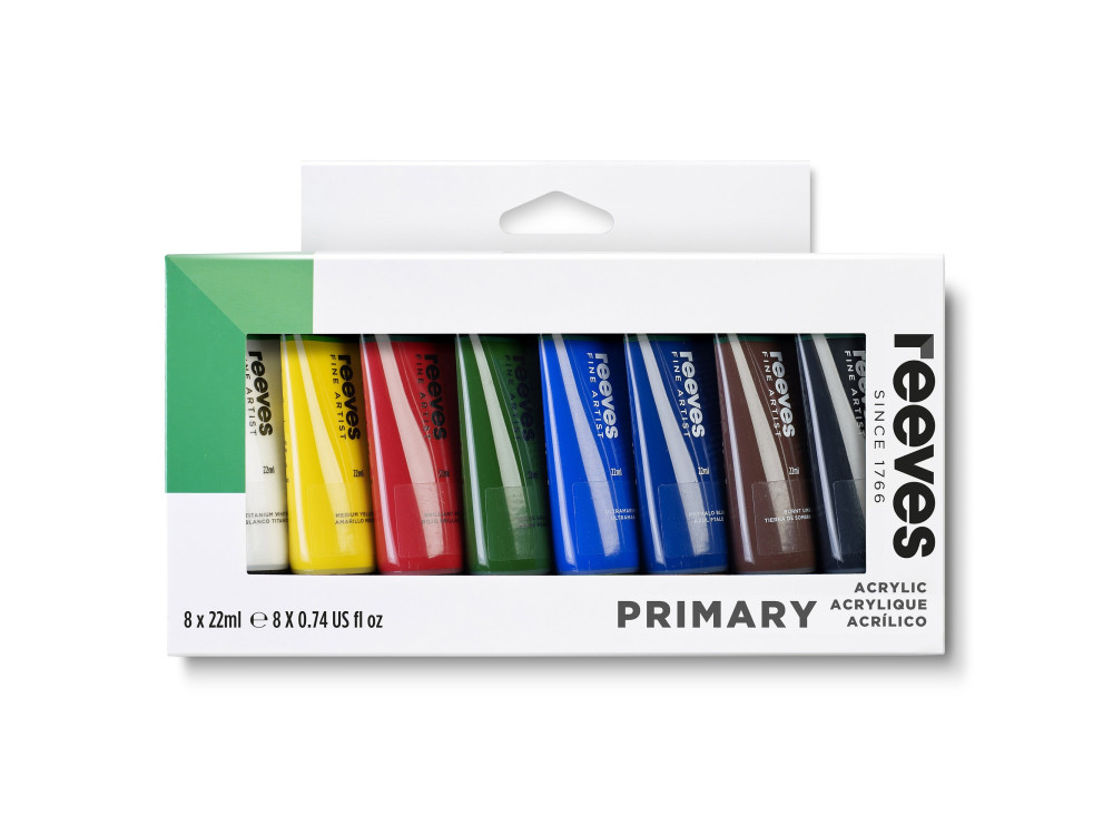 Set of acrylic paints - Reeves - 8 x 22 ml