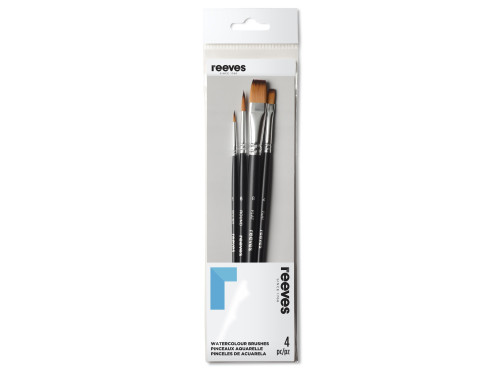 Set of synthetic watercolor brushes - Reeves - 4 pcs.