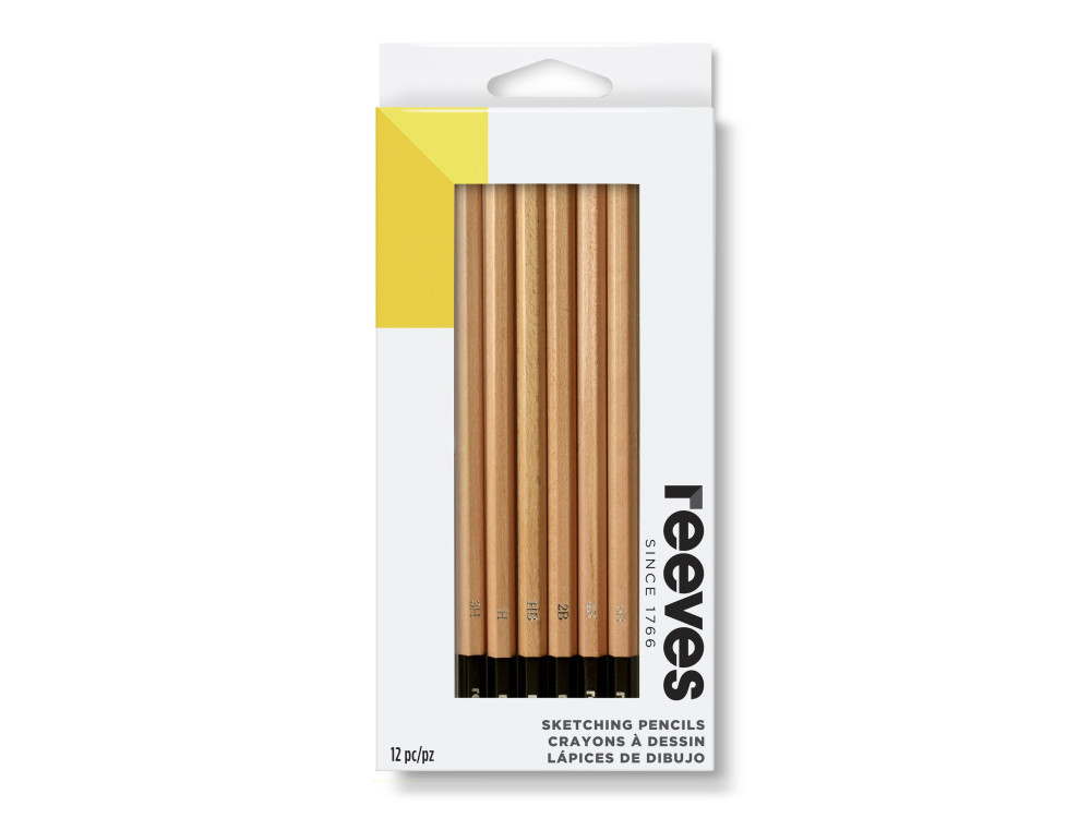 Sketching pencils set - Reeves - 4H-6B, 12 pcs.