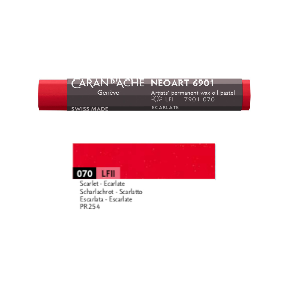 Neoart 6901 artist's wax oil pastel - Caran d'Ache - 070, Scarlet