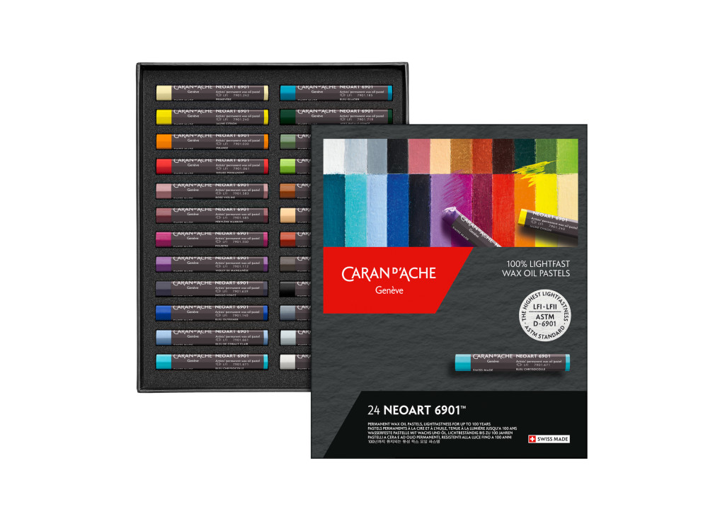Zestaw pasteli woskowo-olejnych Neoart 6901 - Caran d'Ache - 24 kolory