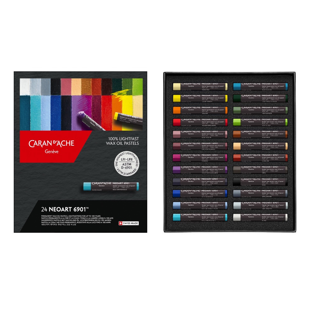 Zestaw pasteli woskowo-olejnych Neoart 6901 - Caran d'Ache - 24 kolory