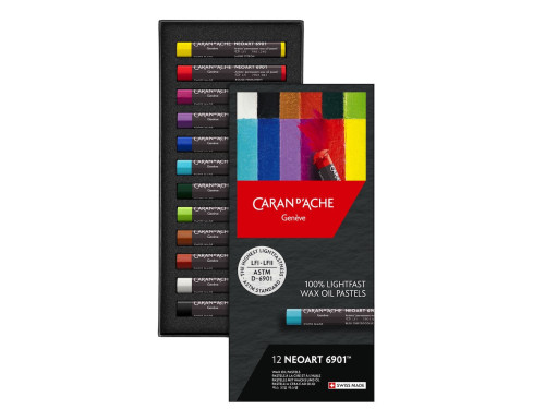 Set of Neoart 6901 artist's wax oil pastels - Caran d'Ache - 12 pcs.