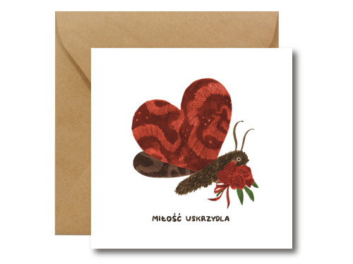 Kartka okolicznościowa - Hi Little - Miłość Uskrzydla, 14,5 x 14,5 cm