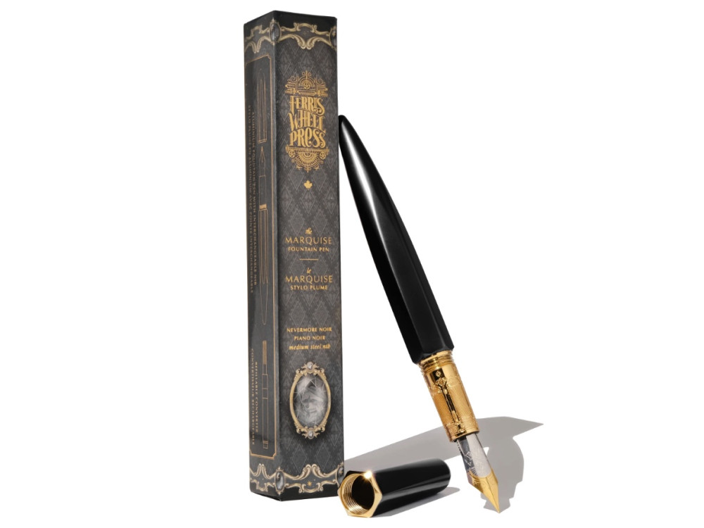 Aluminium Marquise Fountain Pen - Ferris Wheel Press - Nevermore Noir, M