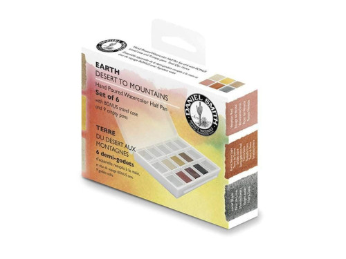 Set of Extra Fine Watercolor half pans paints Earth - Daniel Smith - 6 pcs.