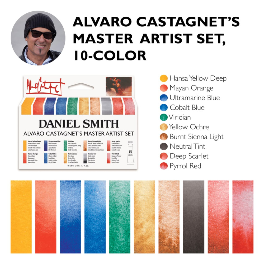 Extra Fine Watercolor paints Alvaro Castagnet's set - Daniel Smith - 10 x 5 ml