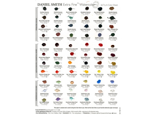 Próbnik farb akwarelowych Extra Fine - Daniel Smith - 66 kolorów