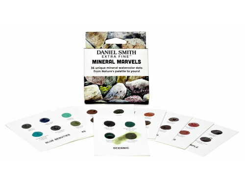 Extra Fine Watercolor paints Mineral Marvels Dot Card - Daniel Smith - 36 colors