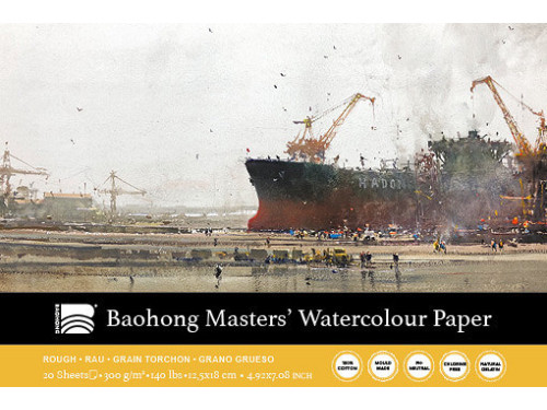Blok do akwareli Master's 12,5 x 18 cm - Baohong - rough, 300 g, 20 ark.