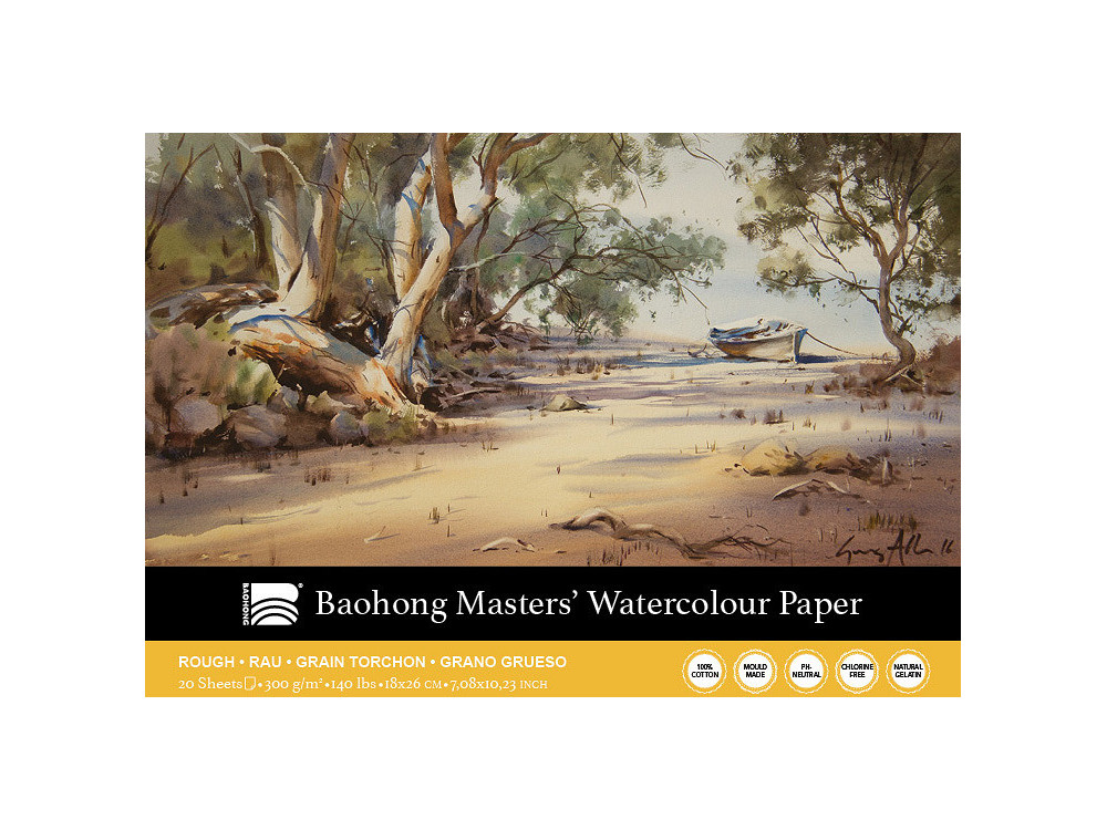 Master's watercolour paper pad 18 x 26 cm - Clairefontaine - rough, 300 g, 20 sheets
