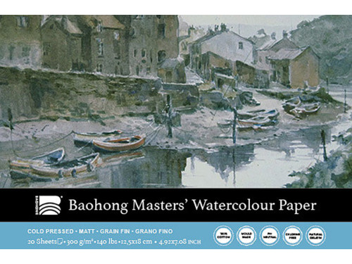 Master's watercolour paper pad 12,5 x 18 cm - Clairefontaine - cold pressed, 300 g, 20 sheets