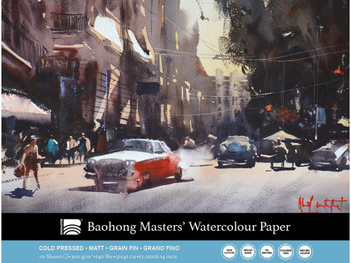 Master's watercolour paper pad 31 x 41 cm - Clairefontaine - cold pressed, 300 g, 20 sheets