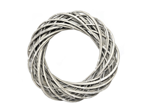 Braided wreath, base for garlands - grey, 40 cm