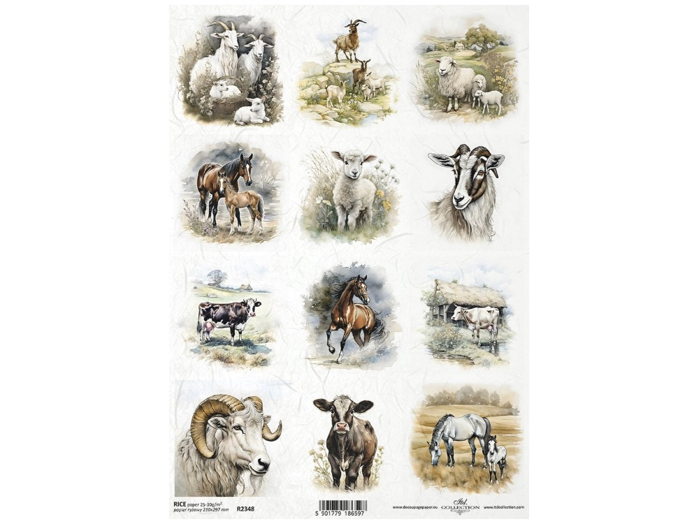 Papier do decoupage A4 - ITD Collection - ryżowy, R2348
