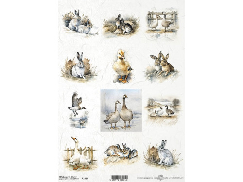 Papier do decoupage A4 - ITD Collection - ryżowy, R2350