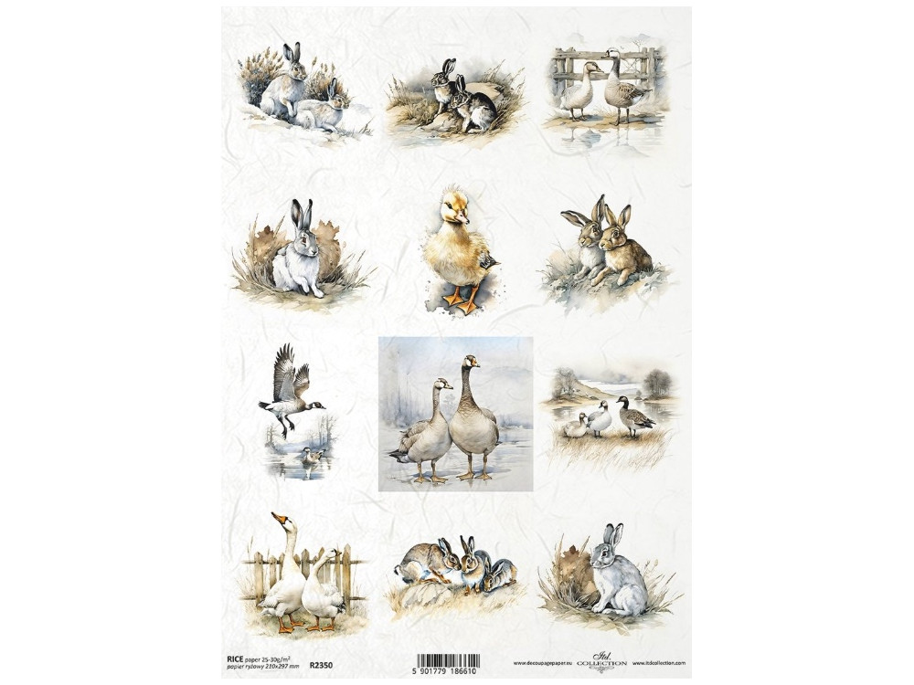 Decoupage paper A4 - ITD Collection - rice, R2350