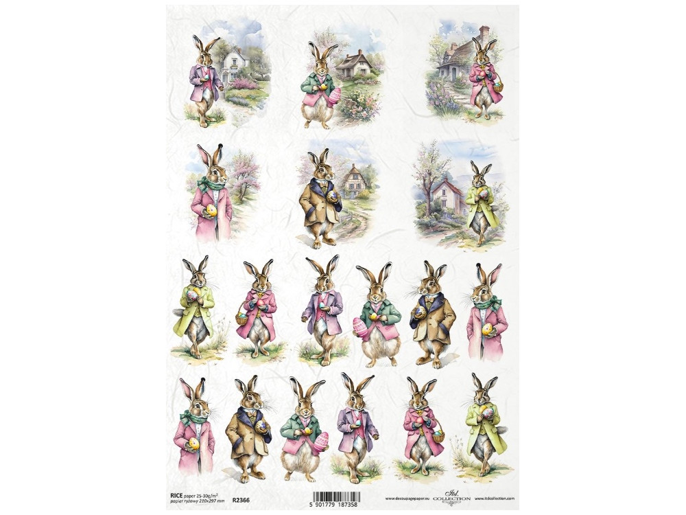 Papier do decoupage A4 - ITD Collection - ryżowy, R2366