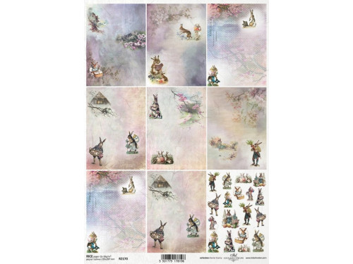 Papier do decoupage A4 - ITD Collection - ryżowy, R2170