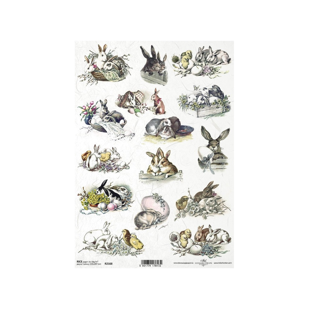 Papier do decoupage A4 - ITD Collection - ryżowy, R2168