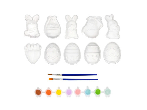 Decoration plaster painting set Easter - 10 pcs.