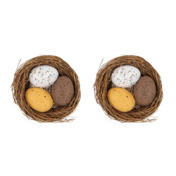 Speckled eggs in nests - 5,5 cm, 2 pcs.