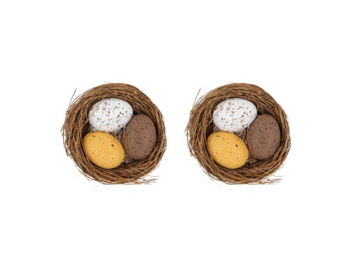 Speckled eggs in nests - 5,5 cm, 2 pcs.