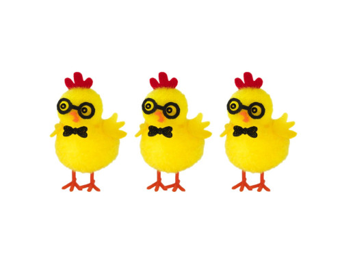 Easter chicks with glasses - 5,5 cm, 3 pcs.