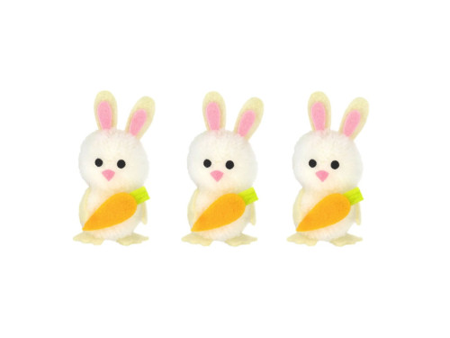 Easter bunnies with carrots - 5,5 cm, 3 pcs.