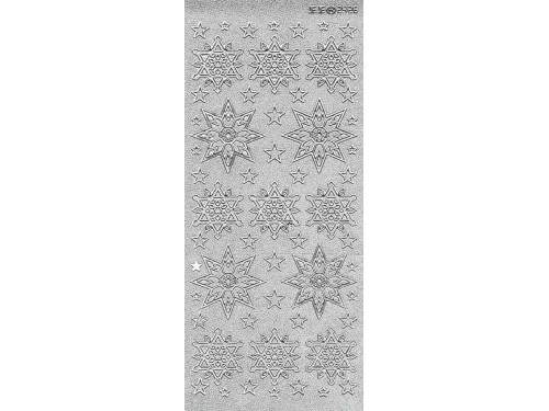 Stickersy, naklejki ażurowe - Śnieżynki, srebrne