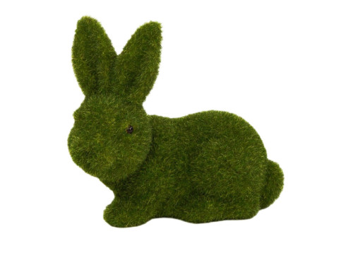 Zając wielkanocny flokowany - zielony, 15 cm