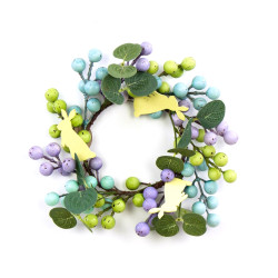 Easter wreath with bunnies and eggs - 23 cm