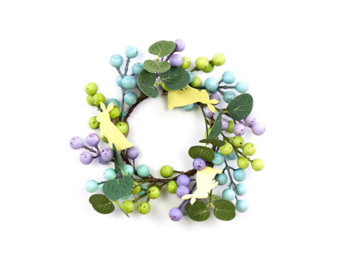 Easter wreath with bunnies and eggs - 23 cm