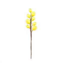 Easter branch with eggs - yellow, 15 cm