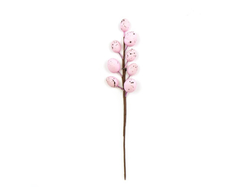 Easter branch with eggs - light pink, 15 cm