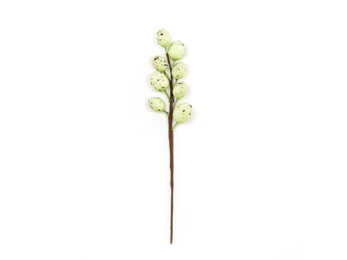 Gałązka wielkanocna z jajkami - jasnozielona, 15 cm