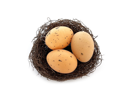 Easter nest with eggs - natural, 9 cm