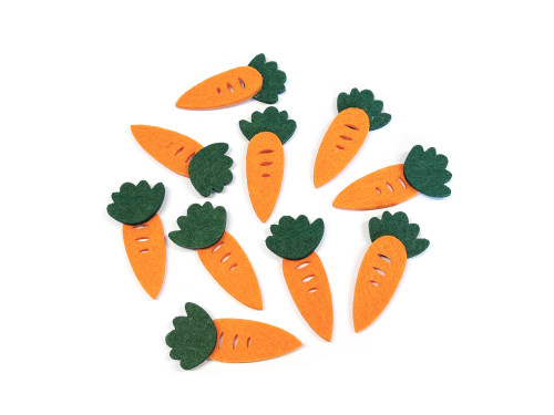 Felt carrots - orange, 5,5 cm, 10 pcs.