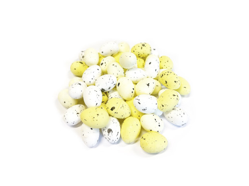 Styrofoam quail eggs - yellow, 2,5 cm, 50 pcs.