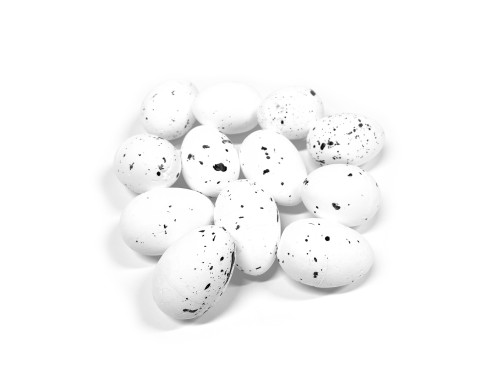 Styrofoam quail eggs - white, 6 cm, 12 pcs.