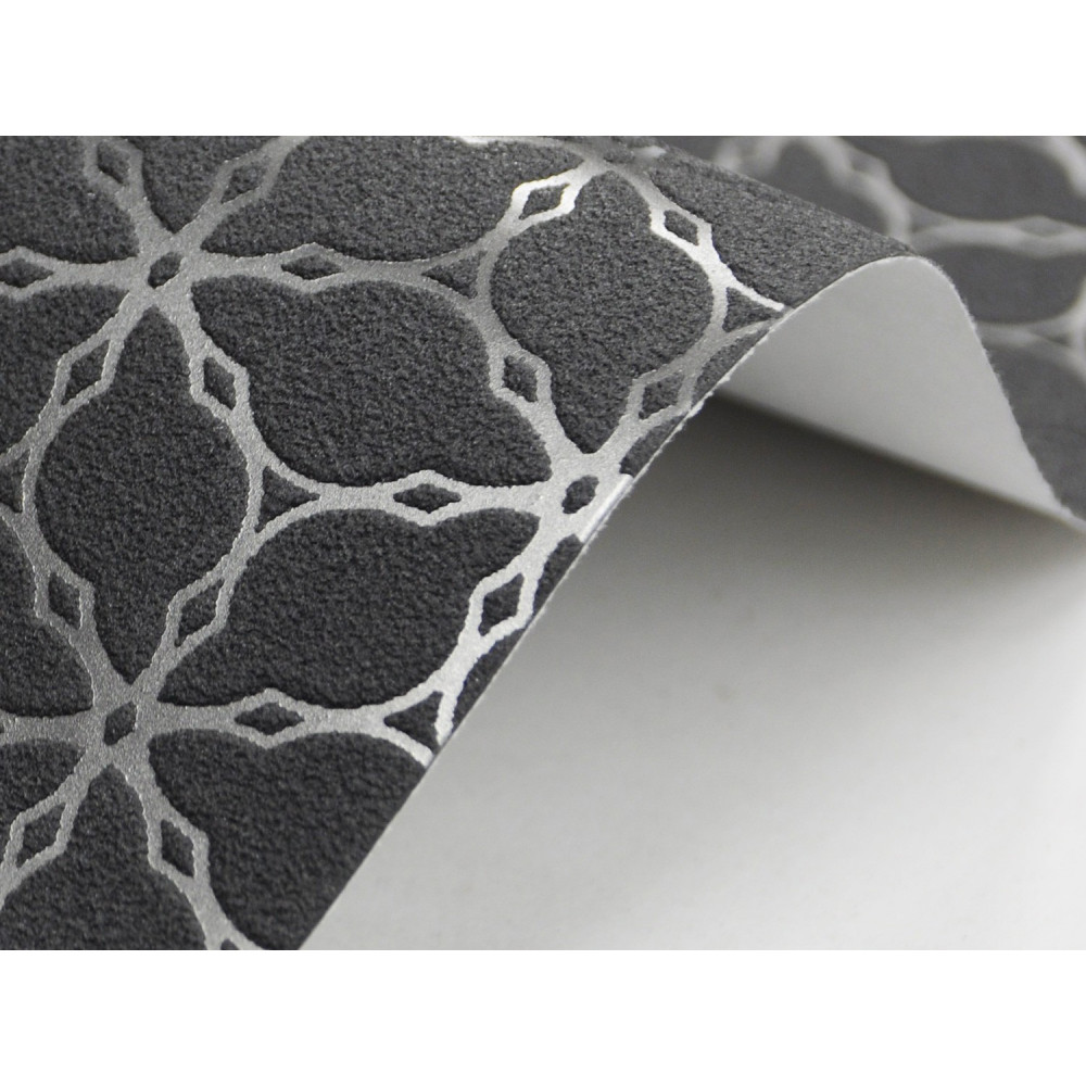 Papier ozdobny, wzorzysty - grafitowy, 21 x 26 cm